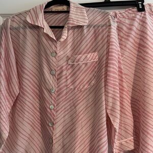 Papinelle Zara Pink Striped Women's Pajama Set